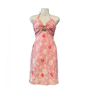 NWT Rare Raissa Floral Shimmer Halter Dress